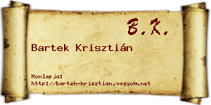 Bartek Krisztián névjegykártya