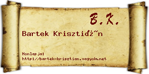 Bartek Krisztián névjegykártya